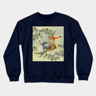 LOVE IN THE ABYSS Mermaid Fall in Love with a Triton Half Sea Dragon Crewneck Sweatshirt